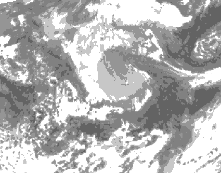 GDPS total cloud 120 hour forecast chart for Canada based on 2026/04/09 0000Z data