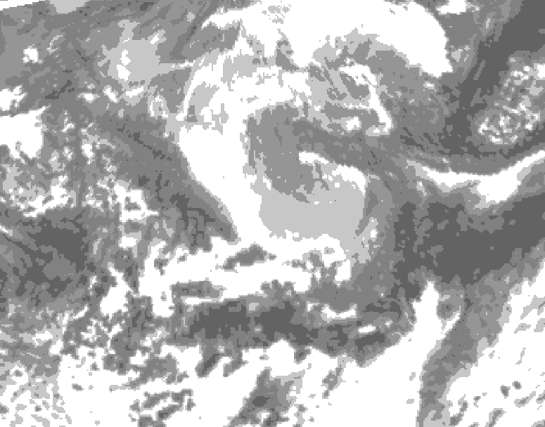 GDPS total cloud 126 hour forecast chart for Canada based on 2026/04/09 0000Z data