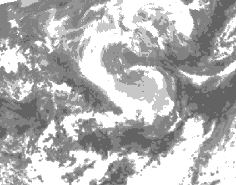 GDPS total cloud 132 hour forecast chart for Canada based on 2026/04/09 0000Z data