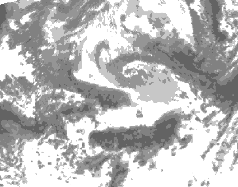 GDPS total cloud 144 hour forecast chart for Canada based on 2026/04/09 0000Z data