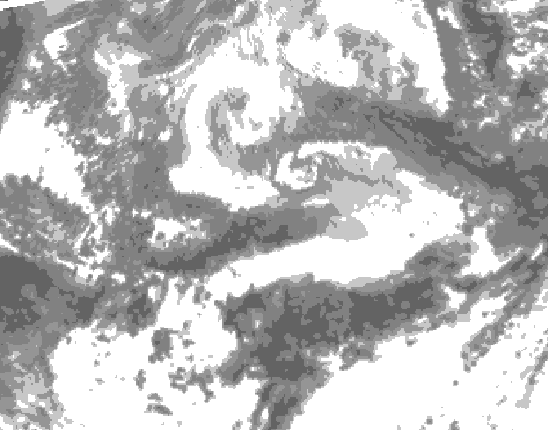 GDPS total cloud 150 hour forecast chart for Canada based on 2026/04/09 0000Z data