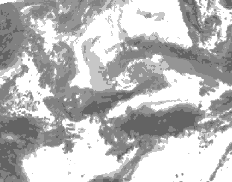 GDPS total cloud 162 hour forecast chart for Canada based on 2026/04/09 0000Z data