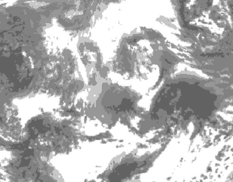 GDPS total cloud 180 hour forecast chart for Canada based on 2026/04/09 0000Z data