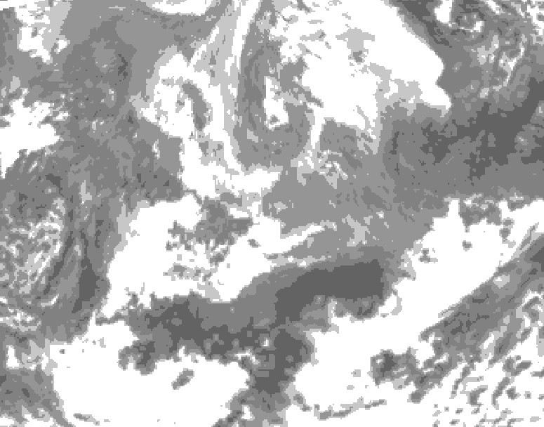 GDPS total cloud 228 hour forecast chart for Canada based on 2026/04/09 0000Z data