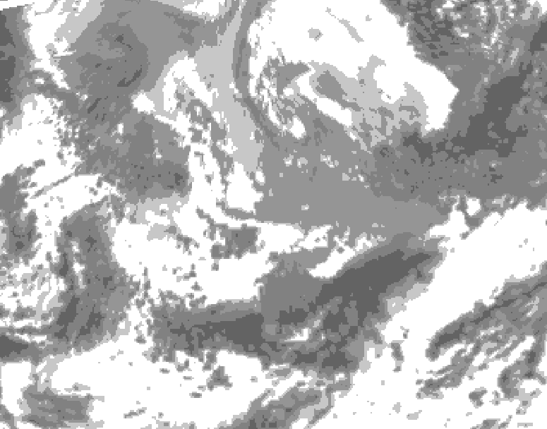 GDPS total cloud 240 hour forecast chart for Canada based on 2026/04/09 0000Z data