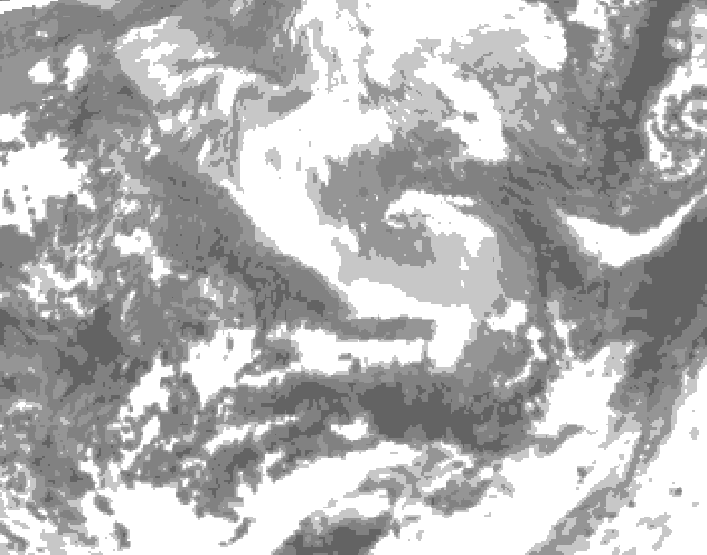 GDPS total cloud 120 hour forecast chart for Canada based on 2026/04/09 1200Z data