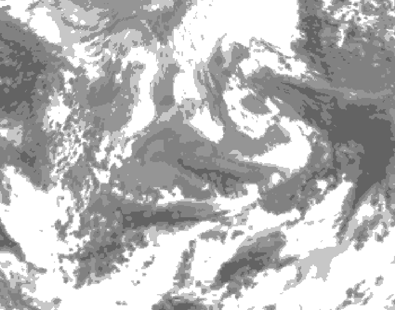 GDPS total cloud 180 hour forecast chart for Canada based on 2026/04/09 1200Z data