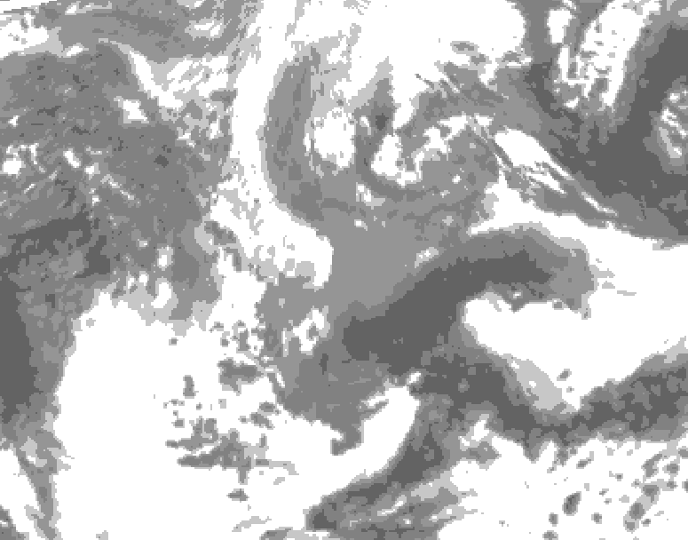 GDPS total cloud 222 hour forecast chart for Canada based on 2026/04/09 1200Z data