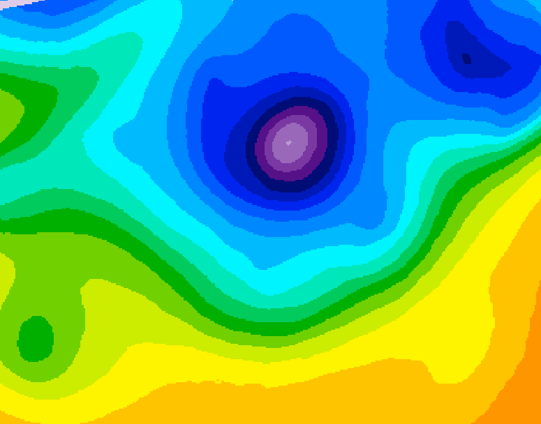 GDPS 500 millibar geopotential height 006 hour forecast chart for Canada based on 2026/04/10 0000Z data