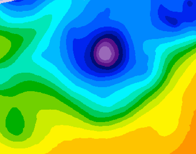 GDPS 500 millibar geopotential height 012 hour forecast chart for Canada based on 2026/04/10 0000Z data