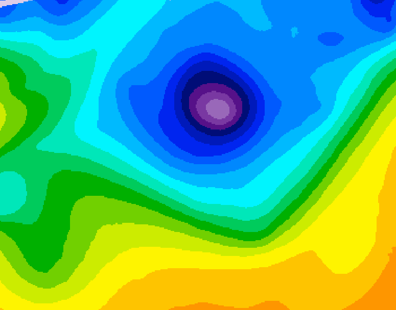 GDPS 500 millibar geopotential height 024 hour forecast chart for Canada based on 2026/04/10 0000Z data