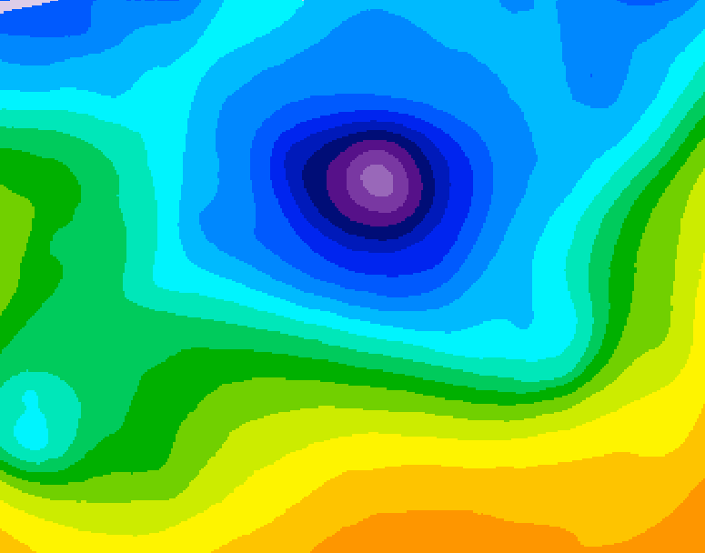 GDPS 500 millibar geopotential height 042 hour forecast chart for Canada based on 2026/04/10 0000Z data