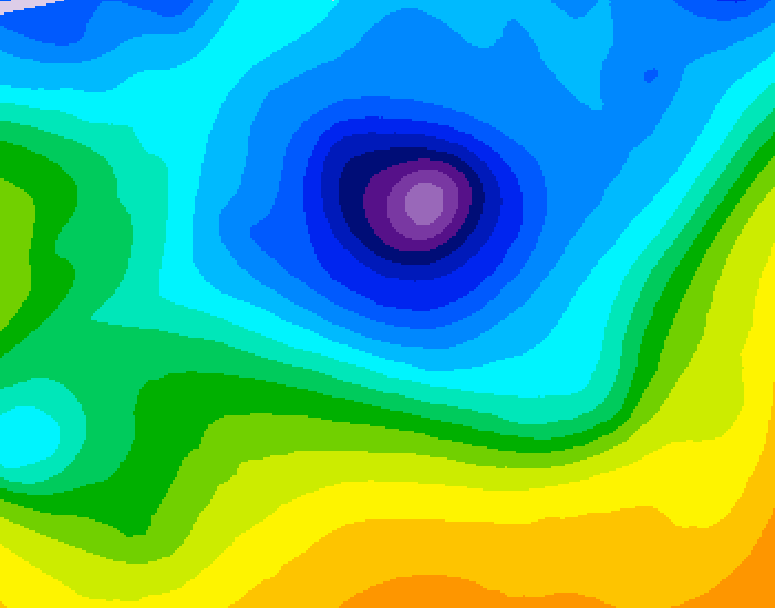 GDPS 500 millibar geopotential height 024 hour forecast chart for Canada based on 2026/04/10 1200Z data
