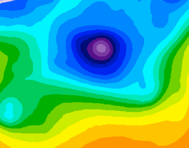 GDPS 500 millibar geopotential height 030 hour forecast chart for Canada based on 2026/04/10 1200Z data