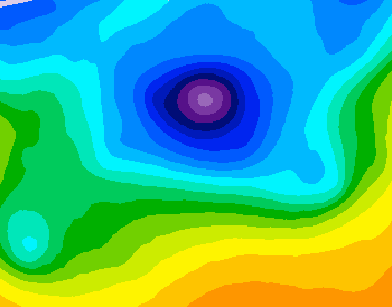 GDPS 500 millibar geopotential height 036 hour forecast chart for Canada based on 2026/04/10 1200Z data