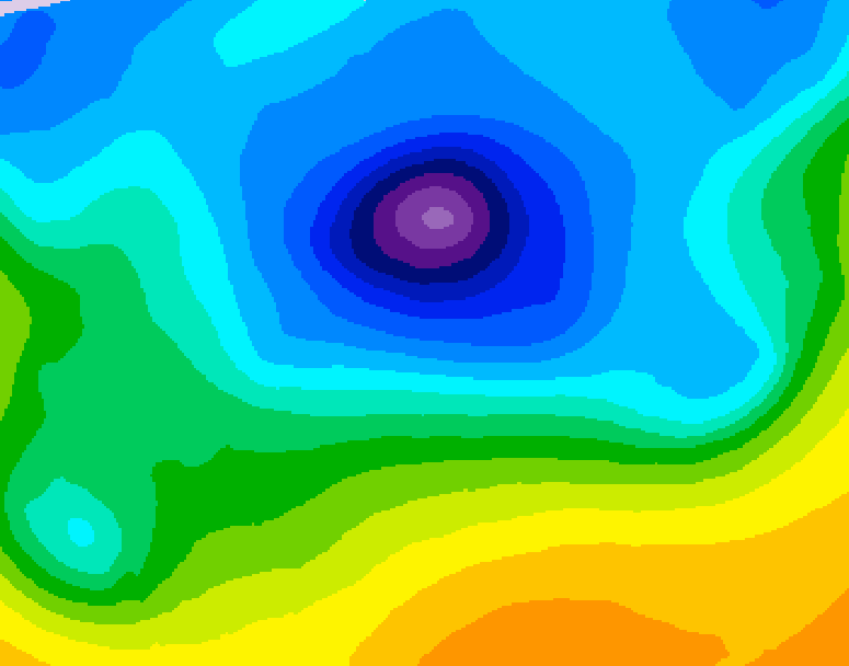 GDPS 500 millibar geopotential height 042 hour forecast chart for Canada based on 2026/04/10 1200Z data