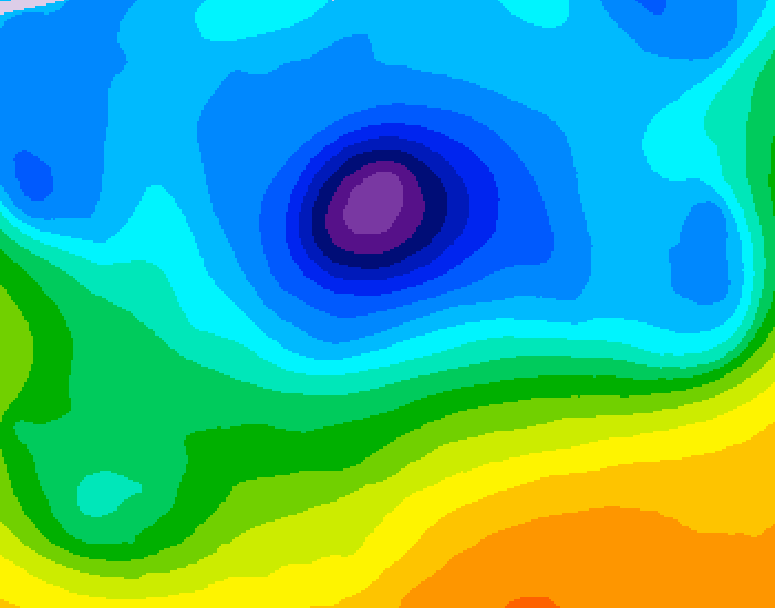 GDPS 500 millibar geopotential height 054 hour forecast chart for Canada based on 2026/04/10 1200Z data