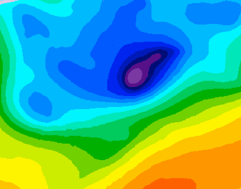GDPS 500 millibar geopotential height 120 hour forecast chart for Canada based on 2026/04/10 1200Z data