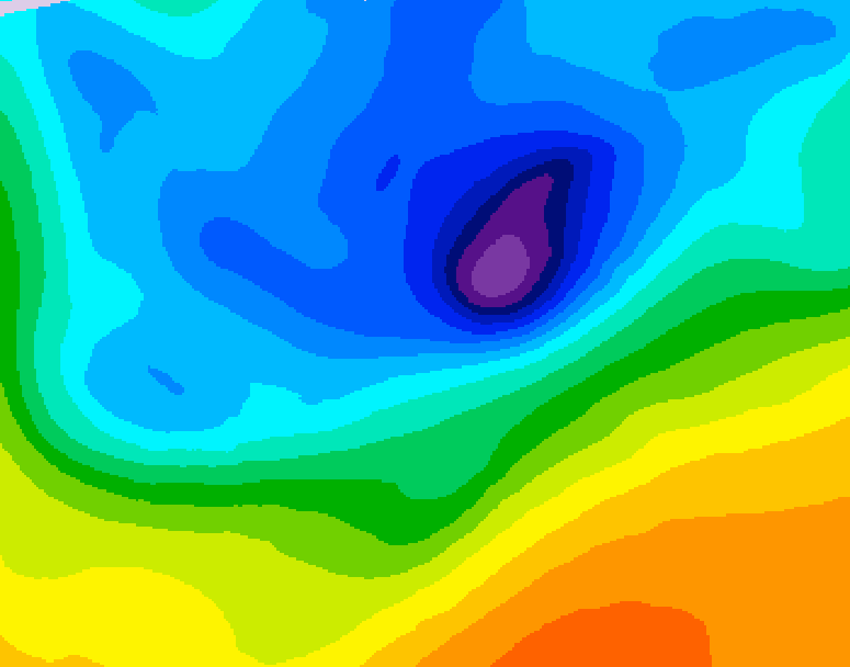 GDPS 500 millibar geopotential height 126 hour forecast chart for Canada based on 2026/04/10 1200Z data