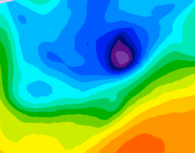 GDPS 500 millibar geopotential height 132 hour forecast chart for Canada based on 2026/04/10 1200Z data