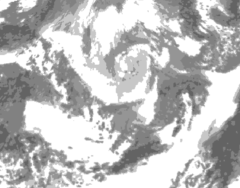 GDPS total cloud 006 hour forecast chart for Canada based on 2026/04/10 0000Z data