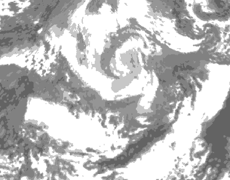 GDPS total cloud 012 hour forecast chart for Canada based on 2026/04/10 0000Z data