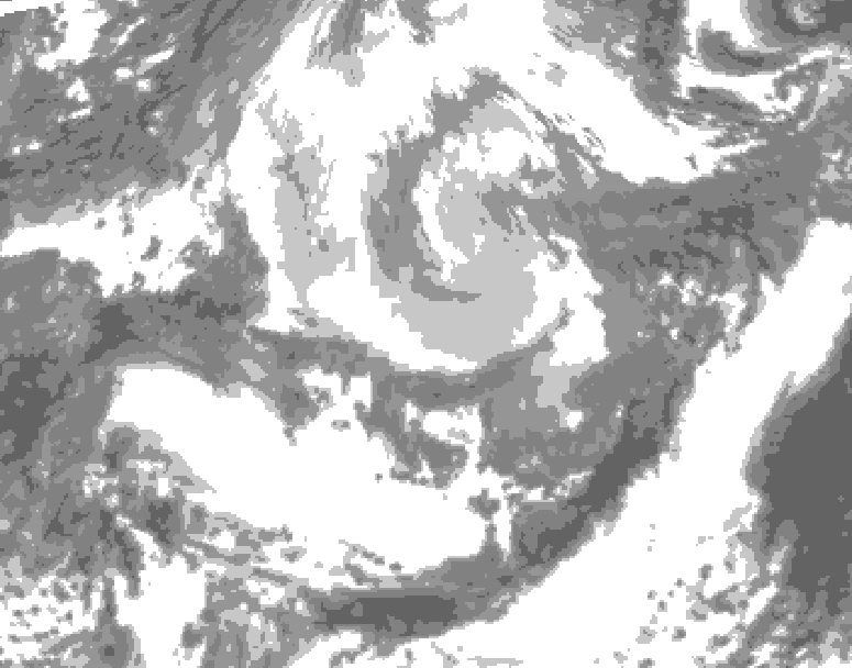 GDPS total cloud 018 hour forecast chart for Canada based on 2026/04/10 0000Z data
