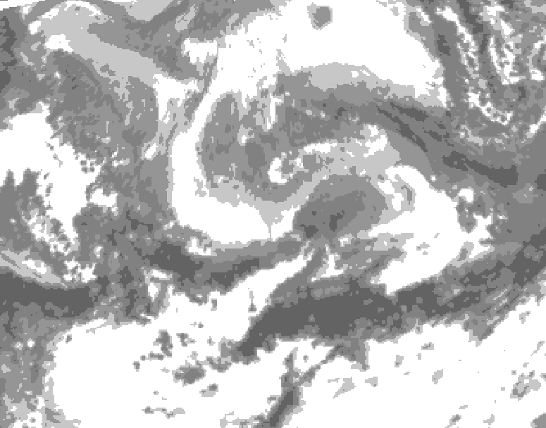 GDPS total cloud 126 hour forecast chart for Canada based on 2026/04/10 0000Z data