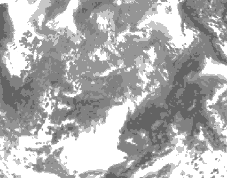 GDPS total cloud 222 hour forecast chart for Canada based on 2026/04/10 0000Z data