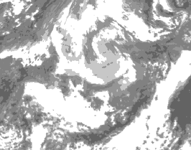 GDPS total cloud 006 hour forecast chart for Canada based on 2026/04/10 1200Z data