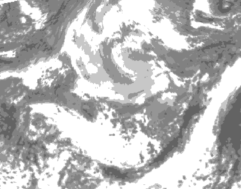 GDPS total cloud 012 hour forecast chart for Canada based on 2026/04/10 1200Z data