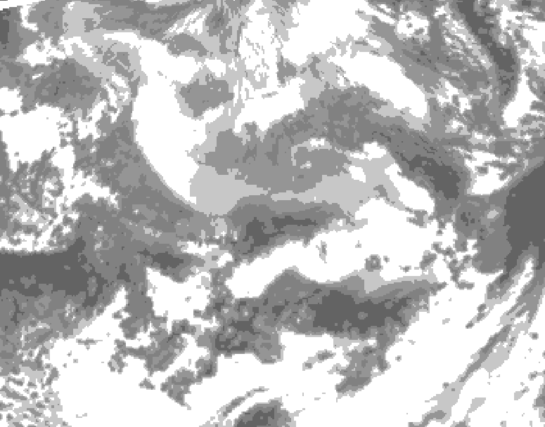 GDPS total cloud 102 hour forecast chart for Canada based on 2026/04/10 1200Z data