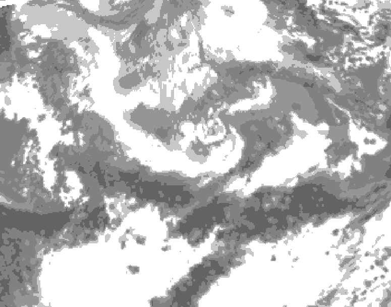 GDPS total cloud 120 hour forecast chart for Canada based on 2026/04/10 1200Z data