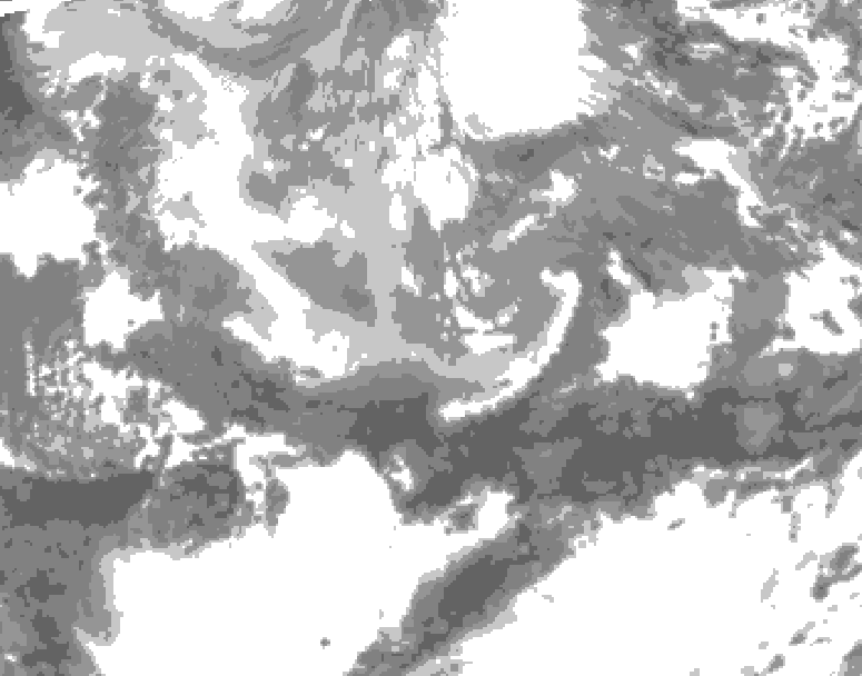 GDPS total cloud 126 hour forecast chart for Canada based on 2026/04/10 1200Z data