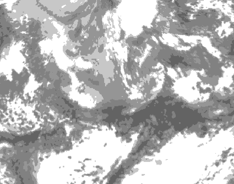 GDPS total cloud 132 hour forecast chart for Canada based on 2026/04/10 1200Z data