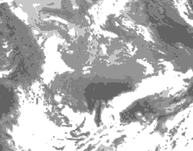 GDPS total cloud 180 hour forecast chart for Canada based on 2026/04/10 1200Z data