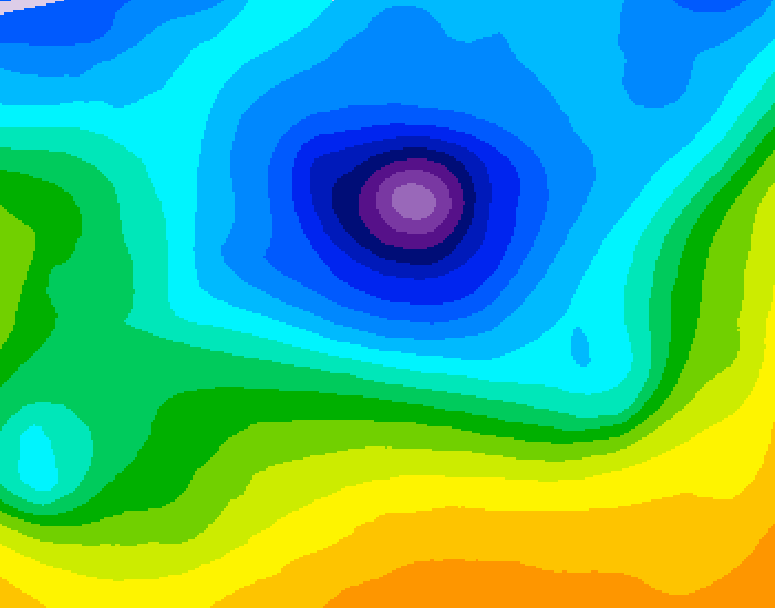GDPS 500 millibar geopotential height 018 hour forecast chart for Canada based on 2026/04/11 0000Z data