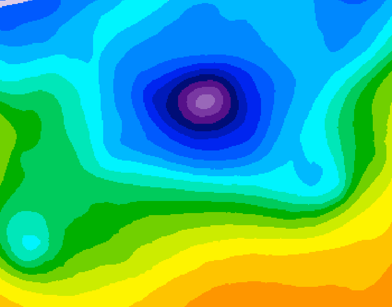 GDPS 500 millibar geopotential height 024 hour forecast chart for Canada based on 2026/04/11 0000Z data