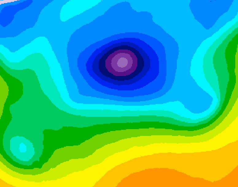 GDPS 500 millibar geopotential height 030 hour forecast chart for Canada based on 2026/04/11 0000Z data