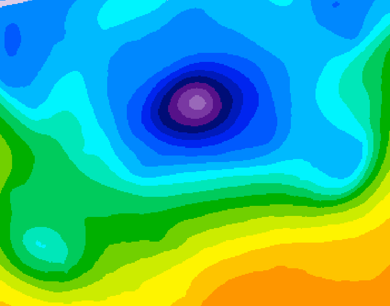 GDPS 500 millibar geopotential height 036 hour forecast chart for Canada based on 2026/04/11 0000Z data