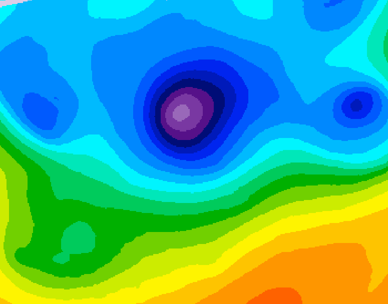 GDPS 500 millibar geopotential height 054 hour forecast chart for Canada based on 2026/04/11 0000Z data