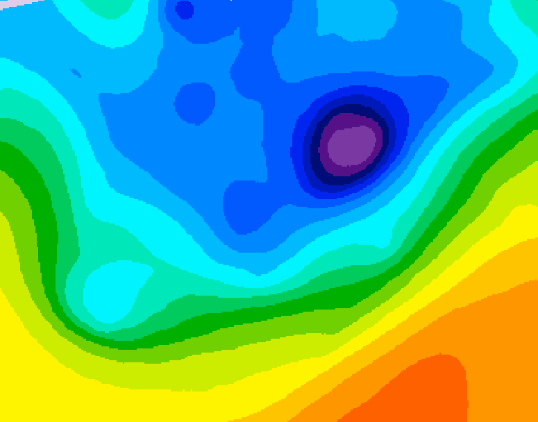 GDPS 500 millibar geopotential height 132 hour forecast chart for Canada based on 2026/04/11 0000Z data