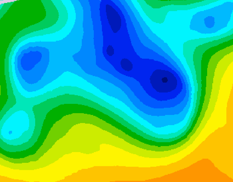 GDPS 500 millibar geopotential height 222 hour forecast chart for Canada based on 2026/04/11 0000Z data