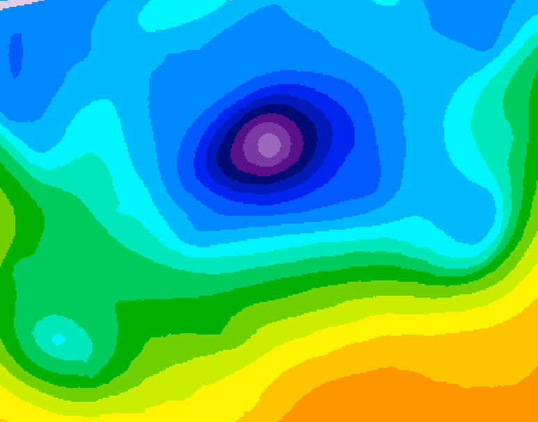 GDPS 500 millibar geopotential height 024 hour forecast chart for Canada based on 2026/04/11 1200Z data