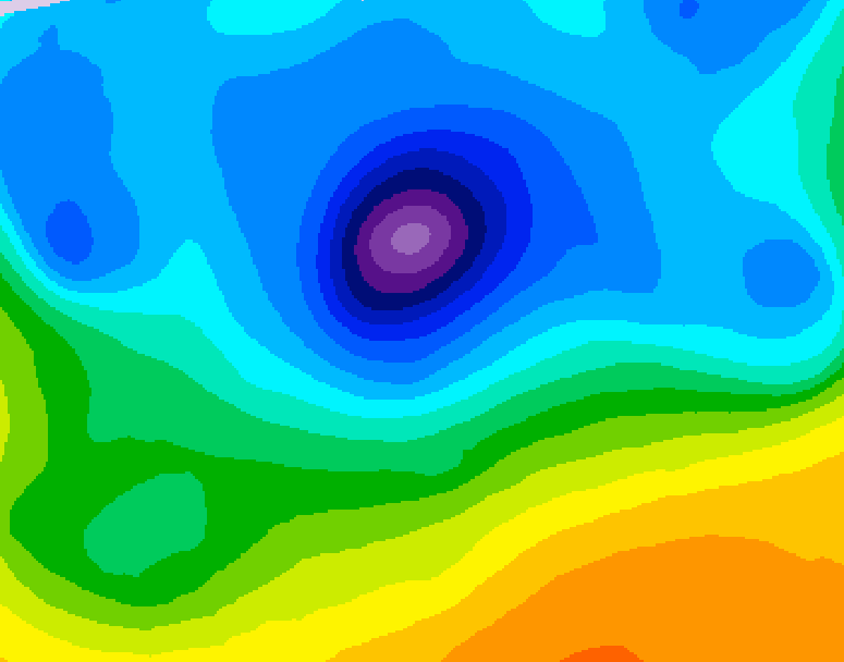 GDPS 500 millibar geopotential height 036 hour forecast chart for Canada based on 2026/04/11 1200Z data