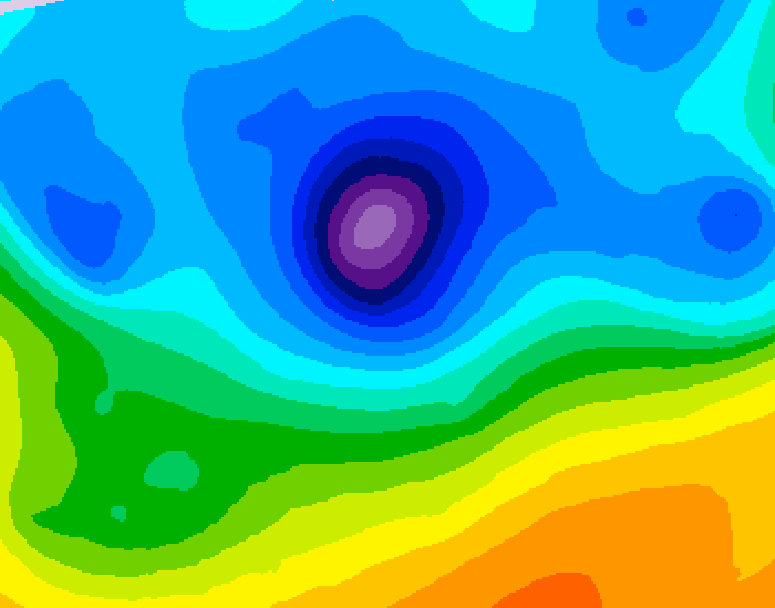 GDPS 500 millibar geopotential height 042 hour forecast chart for Canada based on 2026/04/11 1200Z data