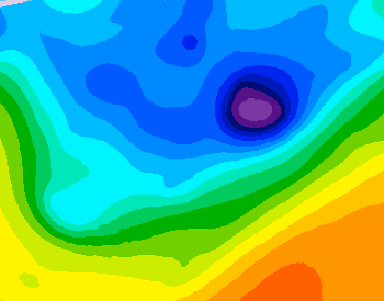 GDPS 500 millibar geopotential height 114 hour forecast chart for Canada based on 2026/04/11 1200Z data