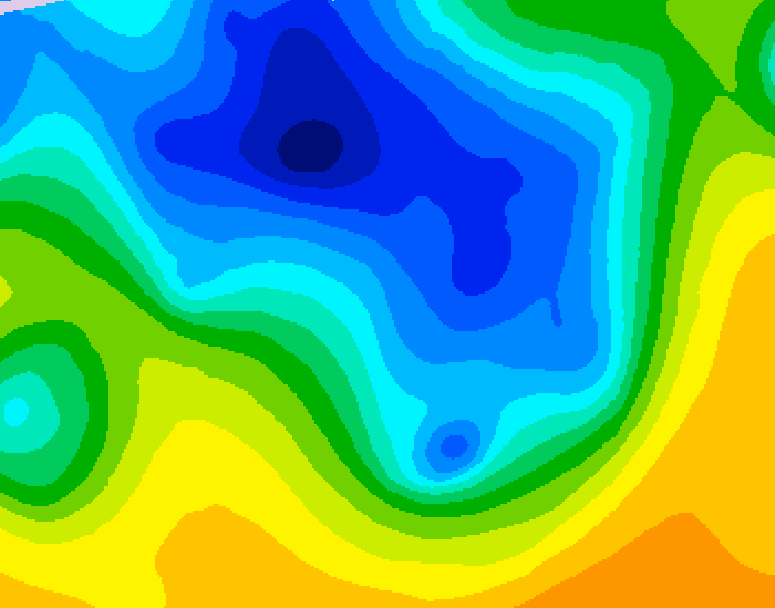 GDPS 500 millibar geopotential height 222 hour forecast chart for Canada based on 2026/04/11 1200Z data