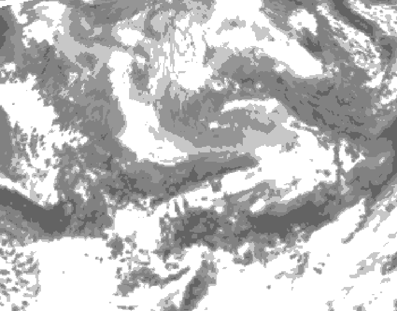 GDPS total cloud 096 hour forecast chart for Canada based on 2026/04/11 0000Z data