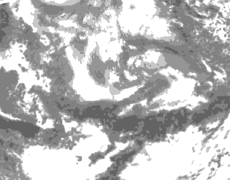 GDPS total cloud 108 hour forecast chart for Canada based on 2026/04/11 0000Z data